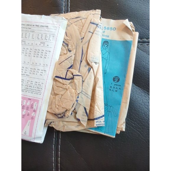 1973 Simplicity 5850 Misses Womens 12 Pattern Bust 34" Dress Two Lengths Empire - Picture 5 of 5